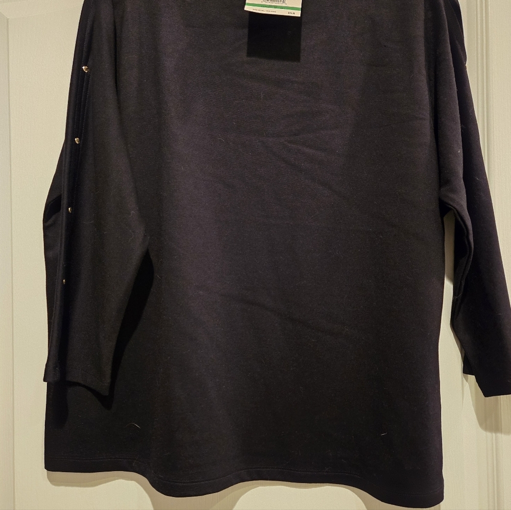 Anne Klein Black Crew Neck Sweater